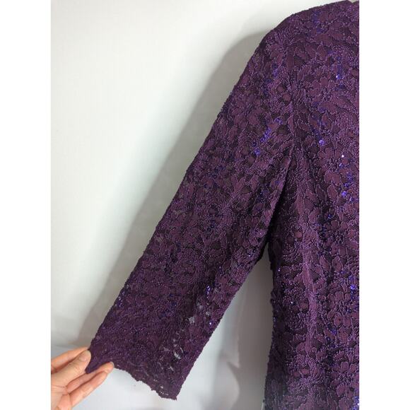 Alex Evenings Deep Plum One Piece Gown Womens 16W NWT Formal Wedding Holidays - Picture 6 of 13